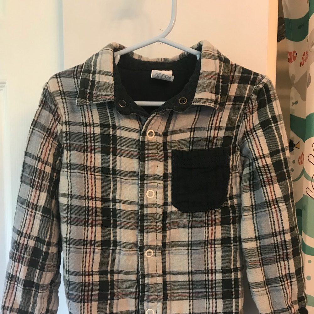 Plaid snap front shirt